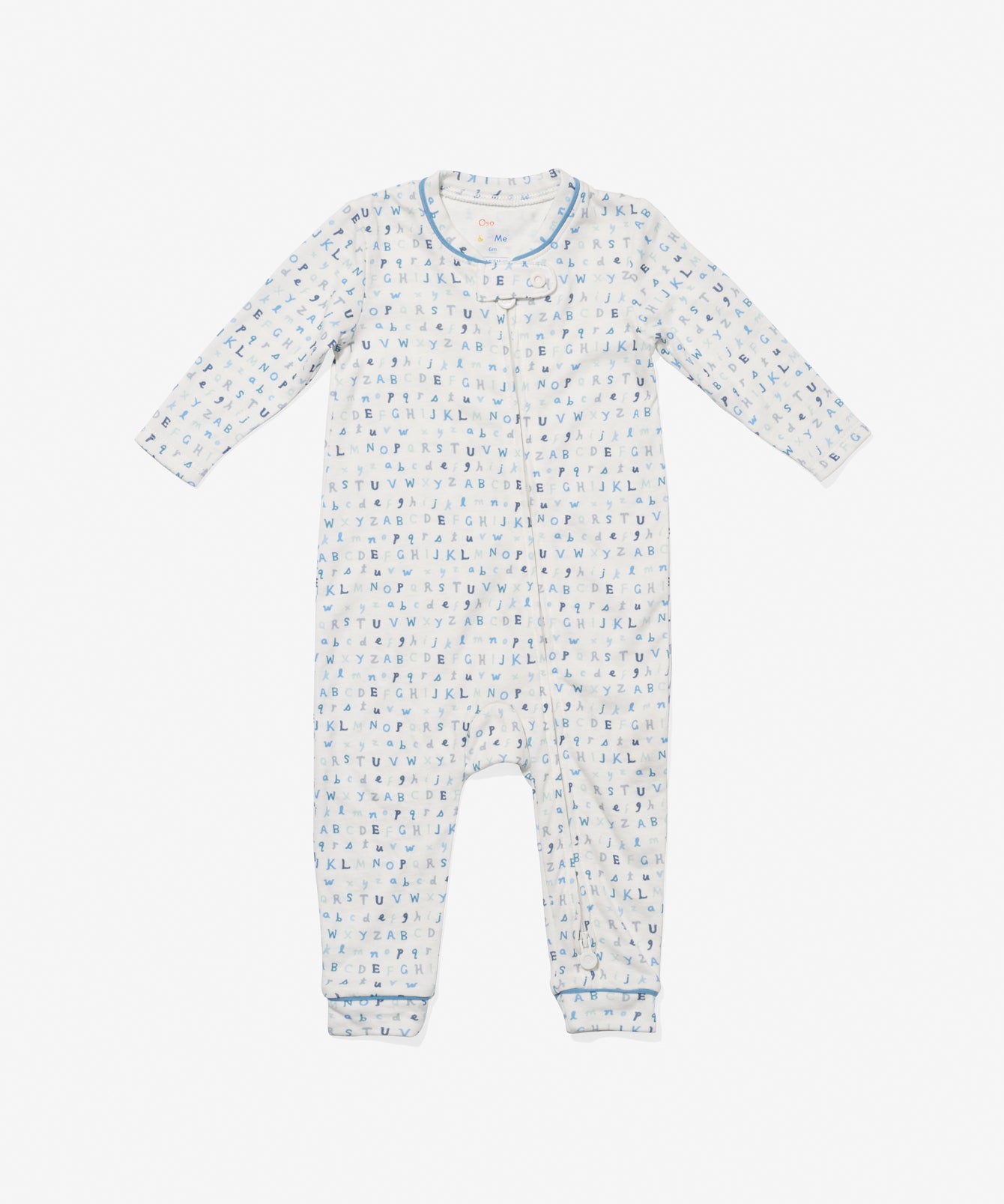 Ziggy Zip Romper, Blue ABC's