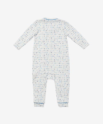 Ziggy Zip Romper, Blue ABC's