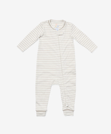 Ziggy Zip Romper, Cloud Mini Stripe