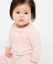 Ziggy Zip Romper, Dusty Rose Mini Stripe