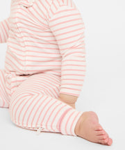 Ziggy Zip Romper, Dusty Rose Mini Stripe