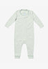 Oso & Me Ziggy Zip Romper, Dusty Seafoam Mini Stripe