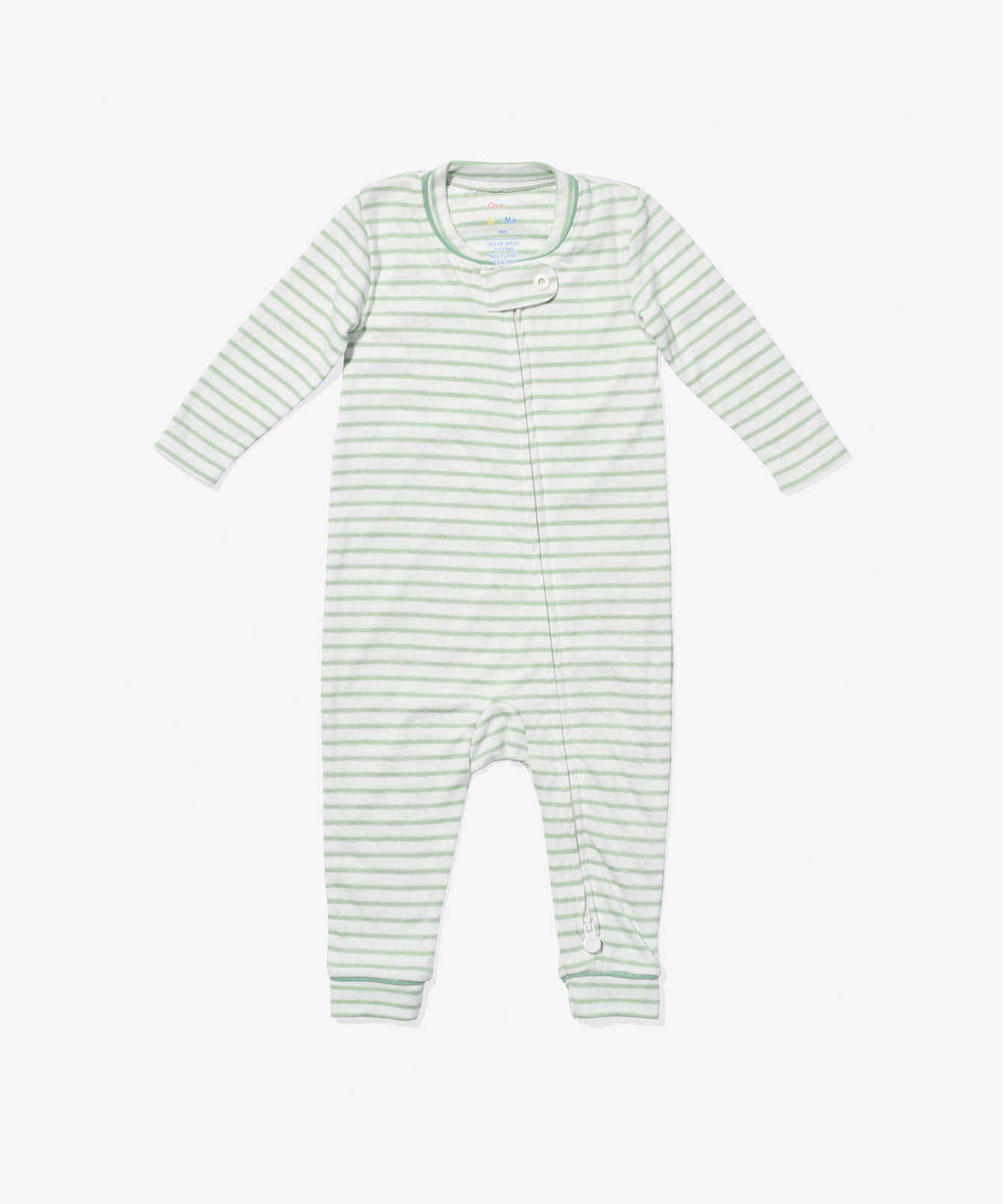 Ziggy Zip Romper, Dusty Seafoam Mini Stripe