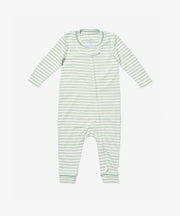Ziggy Zip Romper, Dusty Seafoam Mini Stripe