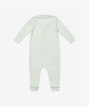 Ziggy Zip Romper, Dusty Seafoam Mini Stripe