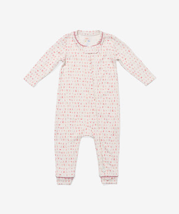 Ziggy Zip Romper, Rose ABC's