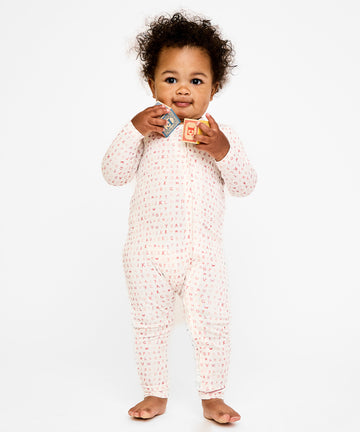 Ziggy Zip Romper, Rose ABC's