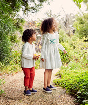 Emily Dress, Green Tattersall