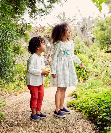 Emily Dress, Green Tattersall